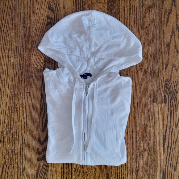 GAP Vintage Lightweight White Hoodie Full Zip Women's Size M - Picture 3 of 11